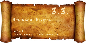 Brünauer Blanka névjegykártya